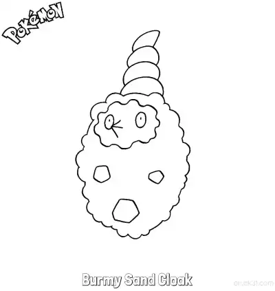 Free printable Burmy Sand Cloak Coloring Page - Free Printable Pokemon Coloring Sheets coloring page